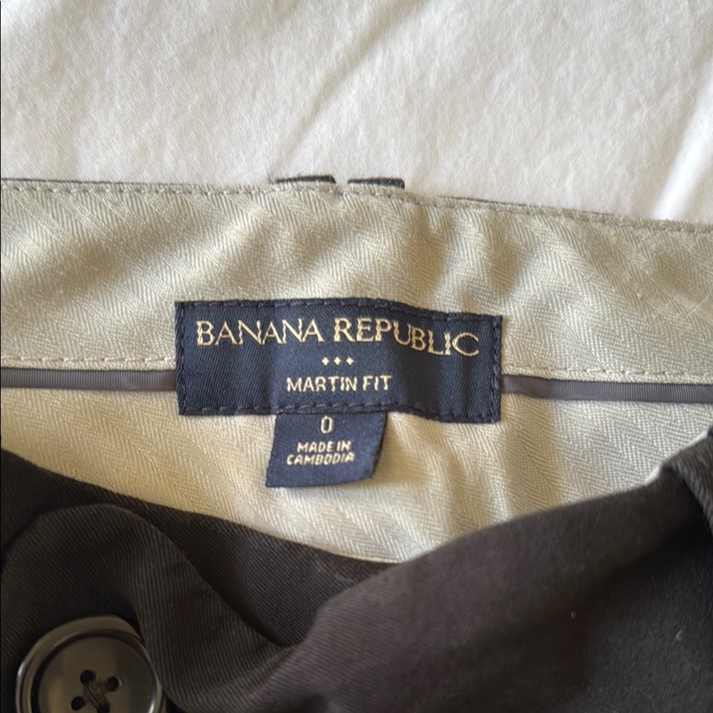 Banana Republic Martin Fit Black Boot Cut Flare Pants Large Button Tap Size 0 - Picture 4 of 11
